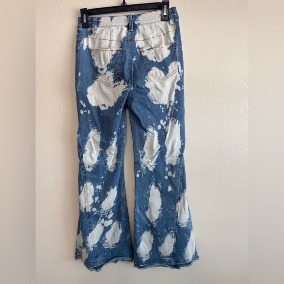 Flare Blue and White Tie-Dye Jeans - Picture 2 of 3